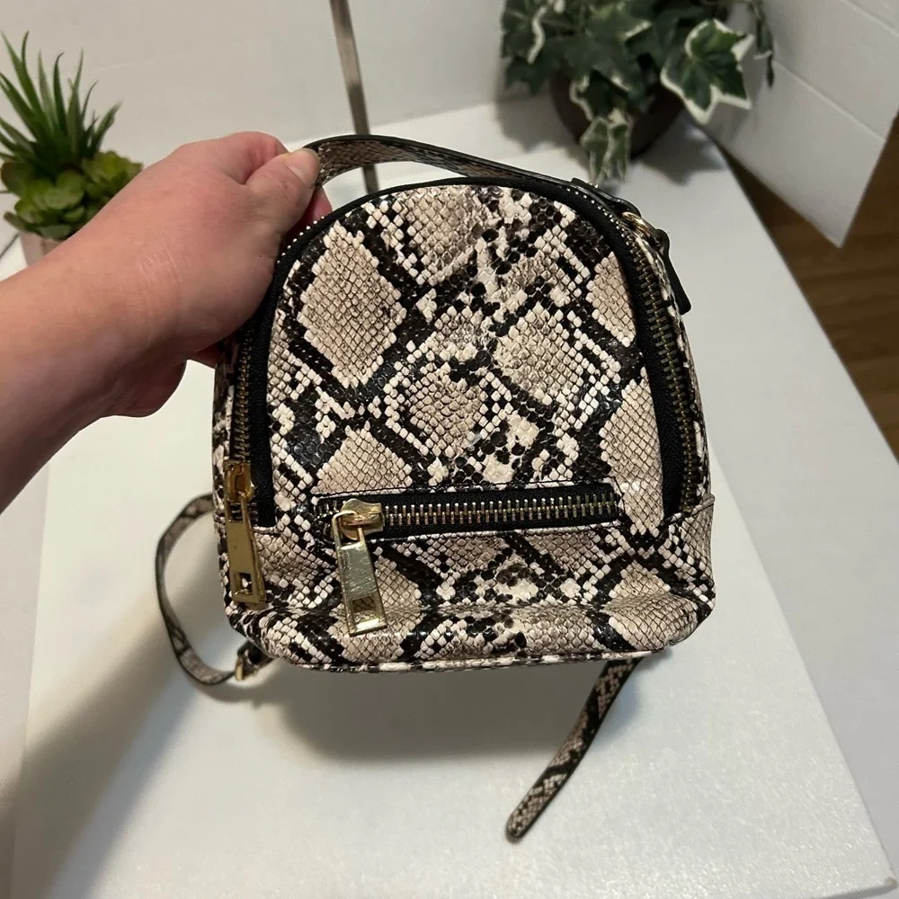 Snakeskin Pattern Mini Backpack
